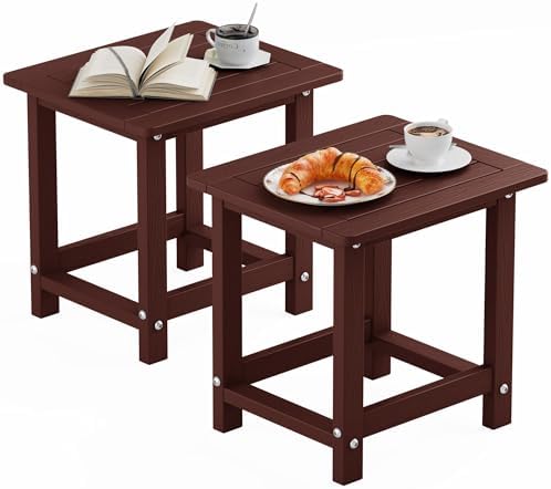 YEFU Outdoor Side Table Set of 2, All-Weather, Maintenance Free by YEFU
