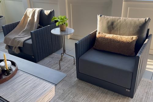 PURPLE LEAF Outdoor Patio Sofa Set 2-Piece Modular Sectional Aluminum Frame - Image 2