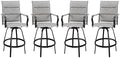 Vongrasig 4 Piece Outdoor Patio Swivel Bar Chairs, All Weather Padded Sling by Vongrasig