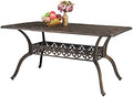 VINGLI 6-Person Outdoor Dining Table, Cast Aluminum Patio Dining Table by VINGLI