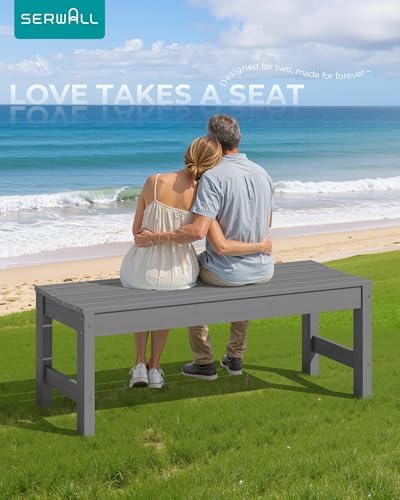 SERWALL 47 Inches Backless Outdoor Bench - Image 2