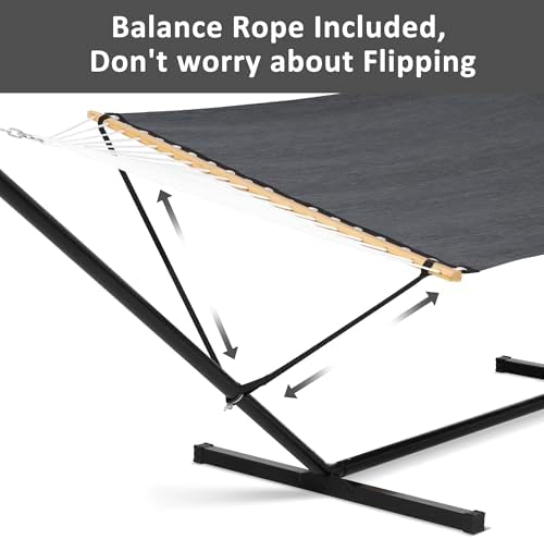 Hammocks for Outside with Stand, 450 lbs Capacity, Dark Gray - Image 3