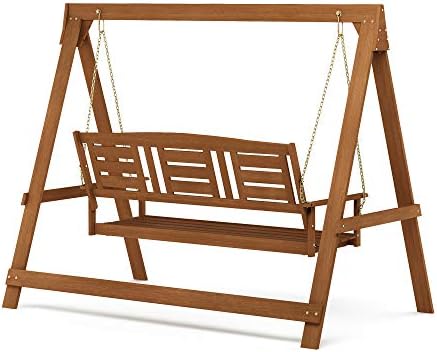 Furinno TIOMAN Hardwood A-Frame Porch Swing - Image 4