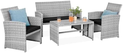 Best Choice Products 4-Piece Outdoor Wicker Patio Conversation Furniture Set by BestChoiceProducts