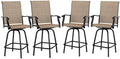 PHI VILLA Outdoor Bar Stools Set of 4, Swivel Patio Bar Chairs by PHIVILLA