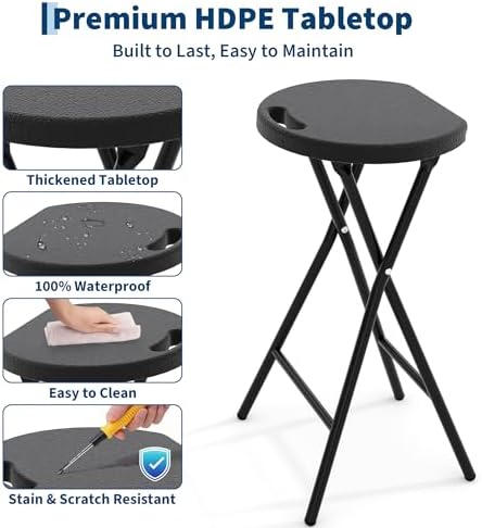 Garvee Folding Stool with Handle 24 Inch Tall 400lbs Capacity - Image 5