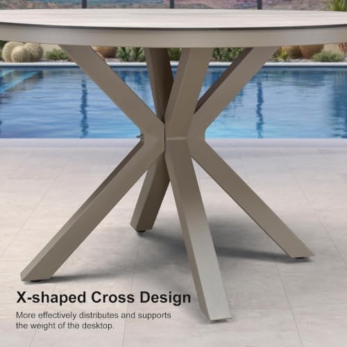 PURPLE LEAF Oversized Outdoor Round Dining Set 5 Pieces - Image 7