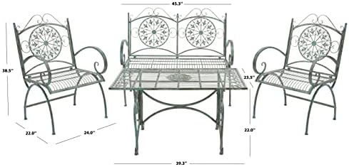 SAFAVIEH Outdoor Sophie 4-Piece Patio Sectional Sofa Set, 39.3" PAT5001D - Image 5
