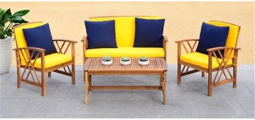 SAFAVIEH Outdoor Fontana 4-Piece Patio Sectional Sofa Set, 40.2" PAT7008D - Image 2