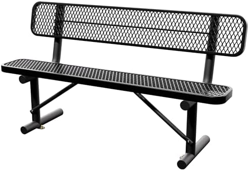 6 Feet Heavy Duty Metal Park Bench by Sunnibety