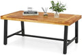 HAPPYGRILL Acacia Wood Patio Coffee Table, Outdoor Rectangular Center Table by HAPPYGRILL