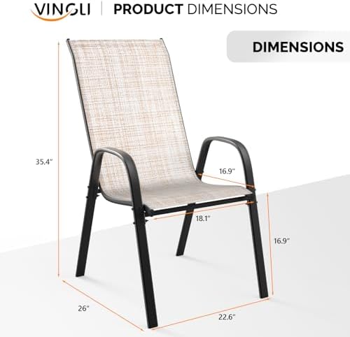 VINGLI Patio Chairs Set of 4 - Image 3