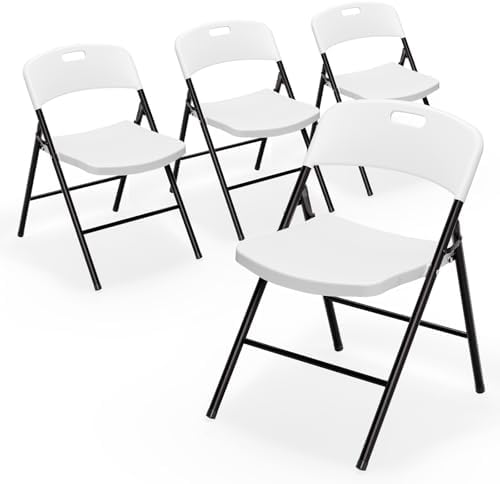 VINGLI Folding Chairs, Plastic Foldable Chair, Capacity up to 350 lbs, Portable by VINGLI