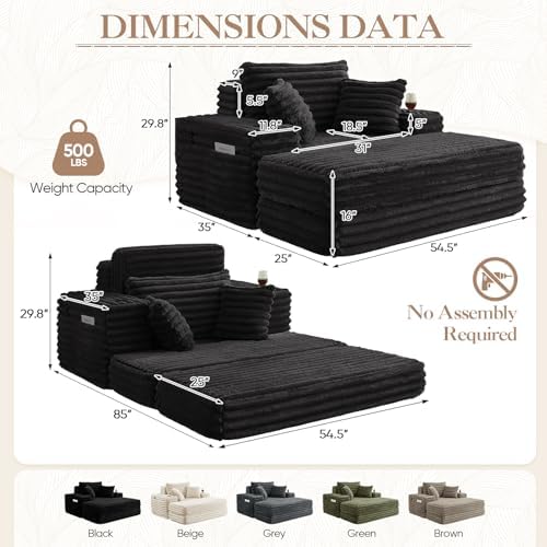 5-In-1 Oversized Chaise Lounge Chair Indoor - Image 2