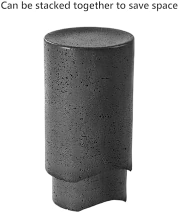 COSIEST Concrete Outdoor Side Table, Decorative Garden Stools - Image 4