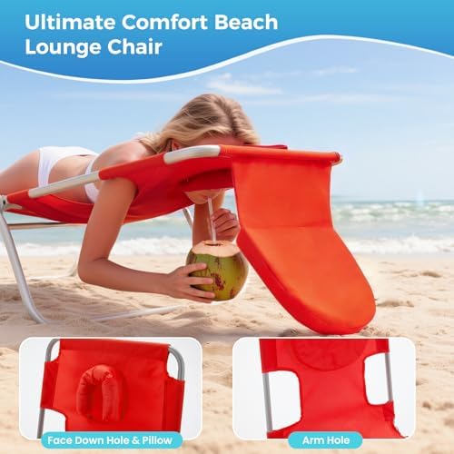 DUMOS Lounge Chair Outdoor, Beach Tanning Chair - Image 4