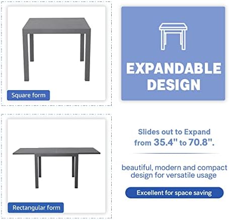 Soleil Jardin Aluminum Extendable Outdoor Dining Table - Image 5