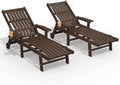 THOEOE Outdoor Chaise Lounge Chair Set of 2, HDPE Pool Lounge Chair by THOEOE
