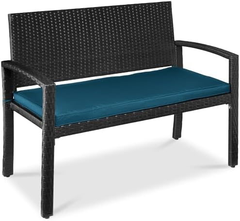 Best Choice Products Outdoor Bench 2-Person Wicker Garden Patio Benches Seating by BestChoiceProducts