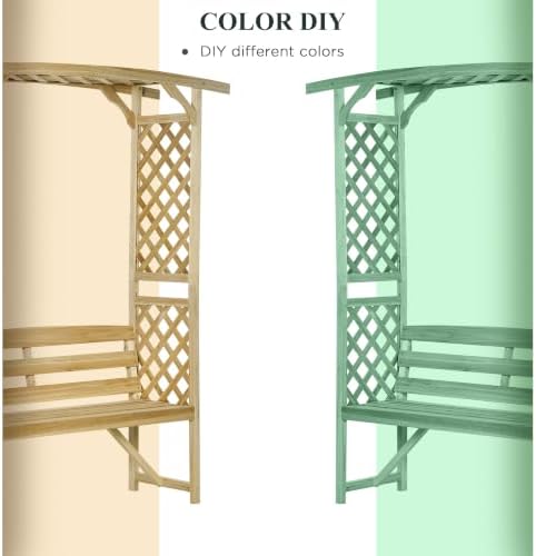 Outsunny Patio Garden Bench Arbor Arch - Image 6
