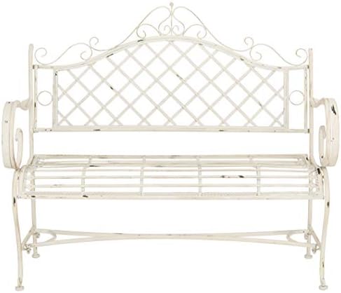 SAFAVIEH Outdoor Abner Metal Bench by Unknown
