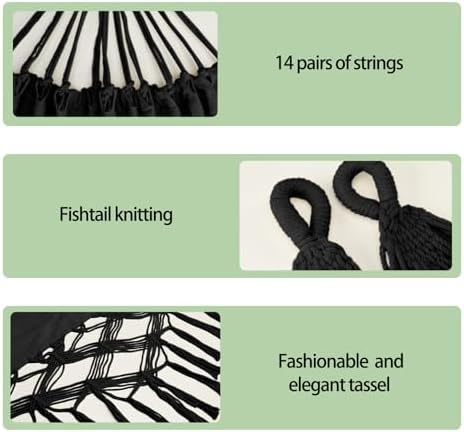 Goutime Double Hammock, Macrame Boho Portable Camping Tree Hammock - Image 3
