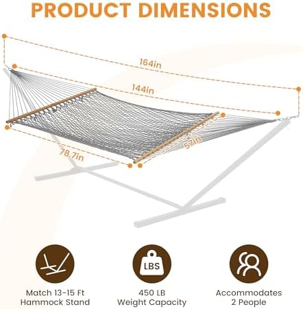 Lazy Daze Double Handwoven Rope Hammock - Image 5