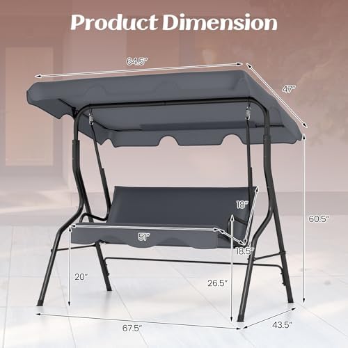Tangkula 3 Person Porch Swing - Image 6