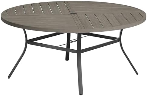 VICLLAX Round Patio Table with Adjustable Umbrella Hole by HOME