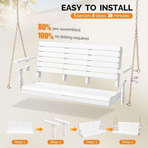 VINGLI 5 FT HDPE Porch Swing Outdoor - Image 7