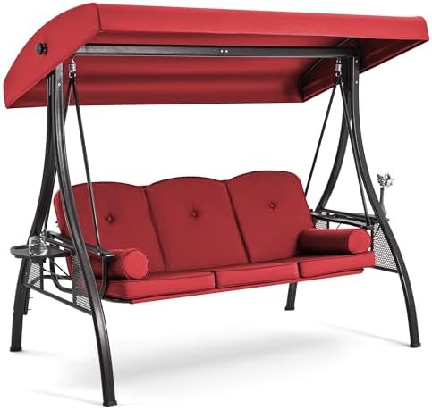 HOMREST 3 Seat Porch Swing by HOMREST