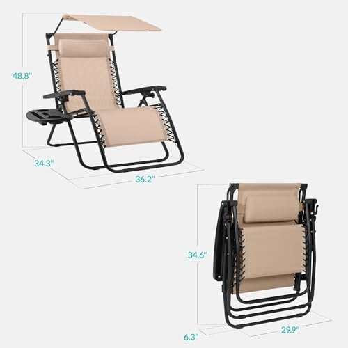 Best Choice Products Oversized Zero Gravity Chair Recliner w/ Canopy - Image 2