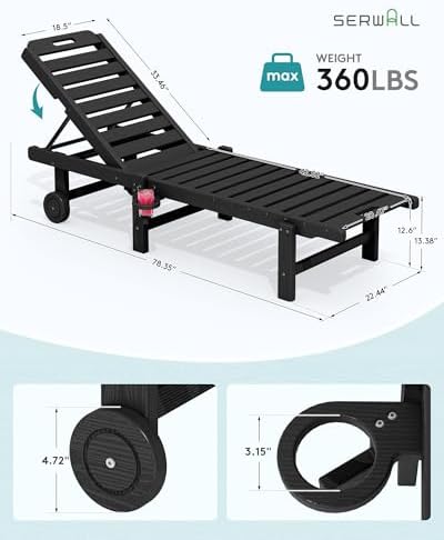 SERWALL HDPE Outdoor Chaise Lounge - Image 3
