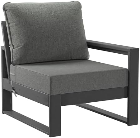 Rockaway 6-Piece Modern HDPE Outdoor Patio Furniture Sofa Conversation Set - Image 4