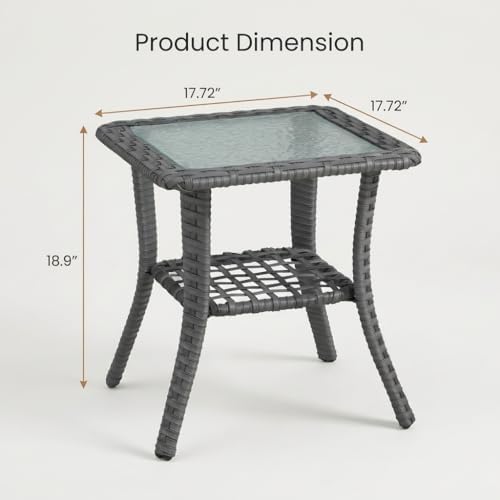 Patio Wicker Side Table - Image 2