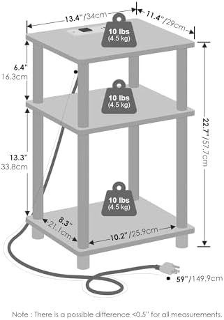 Furinno Just 3-Tier Night Stand - Image 3