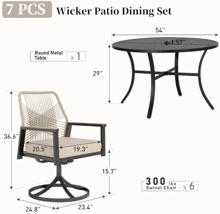 7pc Patio Dining Set - Image 4