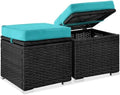 Best Choice Products Set of 2 Wicker Ottomans, Additional Seating, Side Table by BestChoiceProducts