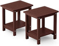 YEFU Outdoor Side Table Set of 2, Weather Resistant HIPS by YEFU
