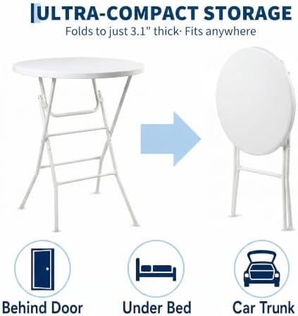 32 Inch Round Folding Cocktail Table - Image 5