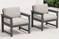 SERWALL 2 Pieces HDPE Cushioned Single Adirondack Armchair Sofa Set by SERWALL