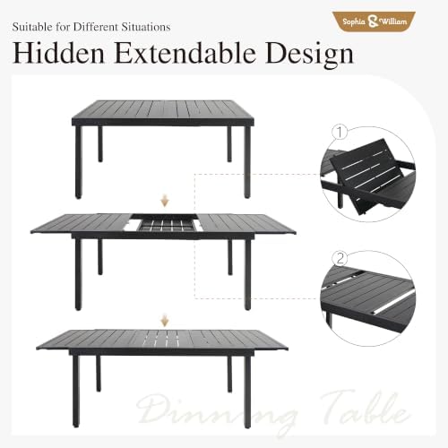 Sophia & William Extendable Outdoor Dining Set - Image 3
