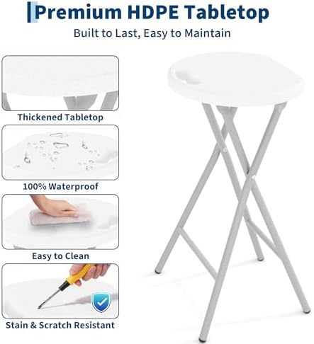 Garvee Folding Stool with Handle 28 Inch Tall 400lbs Capacity - Image 5