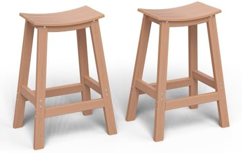 Bar Stools Set of 2, HDPE Saddle Bar Stools by nevilywood