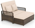 Tangkula Patio Rattan Daybed by TANGKULA