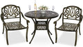 3 Piece Patio Bistro Set, Outdoor All-Weather Cast Aluminum Dining Furniture by MEETWARM