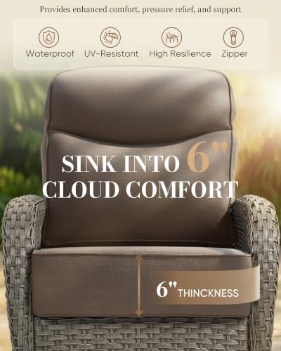 Upgraded 6“ Cushion Luxury Patio Furniture Set - Image 3