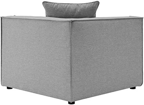 Modway EEI-4385-GRY Saybrook Patio Upholstered 6-Piece Sectional Sofa in Gray - Image 6