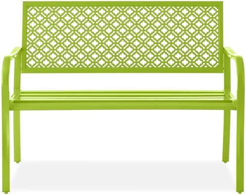 Best Choice Products Outdoor Bench 2-Person Metal Steel Benches Furniture by BestChoiceProducts
