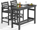 SERWALL Outdoor Bar Set, 2 Adirondack Bar Chairs & Bar Height Table by SERWALL